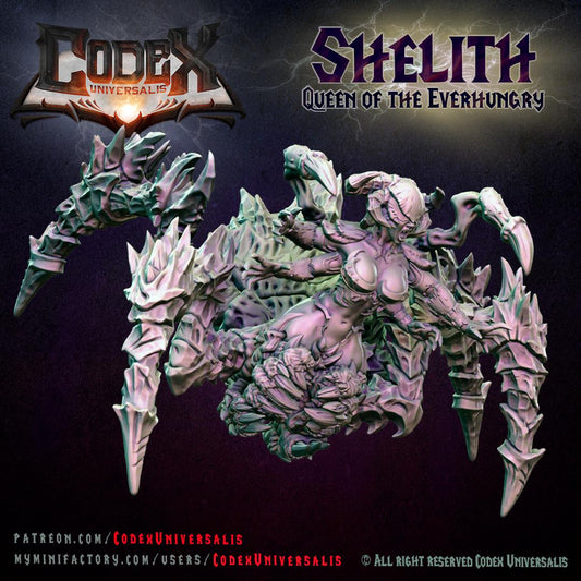Shelith, Queen of the Everhungry On Scenic Base, Demonic Spider Queen for Tabletop Roleplaying games by Codex Universalis