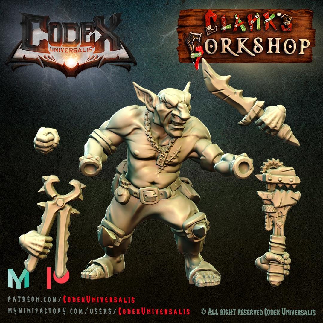 Tinkerer Grynk on foot - Hobgoblin Hero for Tabletop Roleplaying games by Codex Universalis