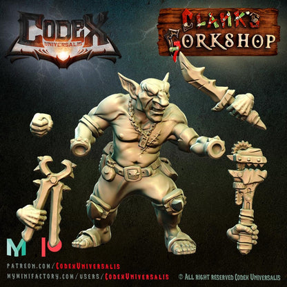 Tinkerer Grynk on foot - Hobgoblin Hero for Tabletop Roleplaying games by Codex Universalis