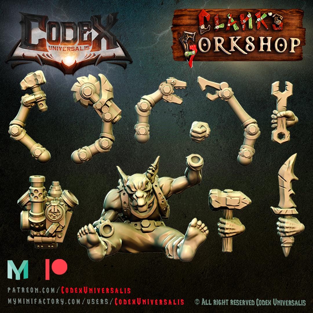 Tinkerer Fint with Techpack - Hobgoblin Hero for Tabletop Roleplaying games by Codex Universalis