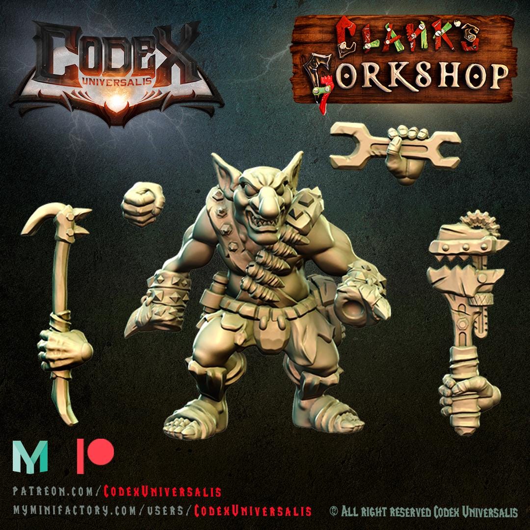 Tinkerer Crot with Techpack - Hobgoblin Hero for Tabletop Roleplaying games by Codex Universalis