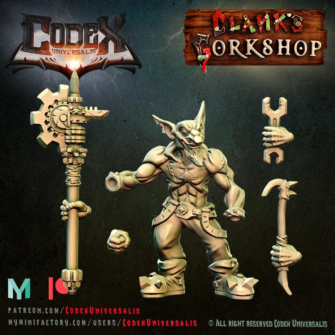 Tinkerer Clank with Techpack - Hobgoblin Hero for Tabletop Roleplaying games by Codex Universalis