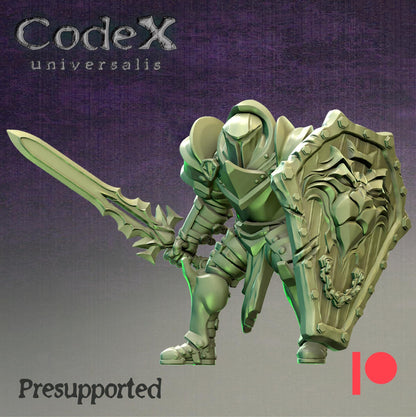 Knight Servant of Light, Knightly Hero Miniatures for Tabletop Roleplaying games by Codex Universalis