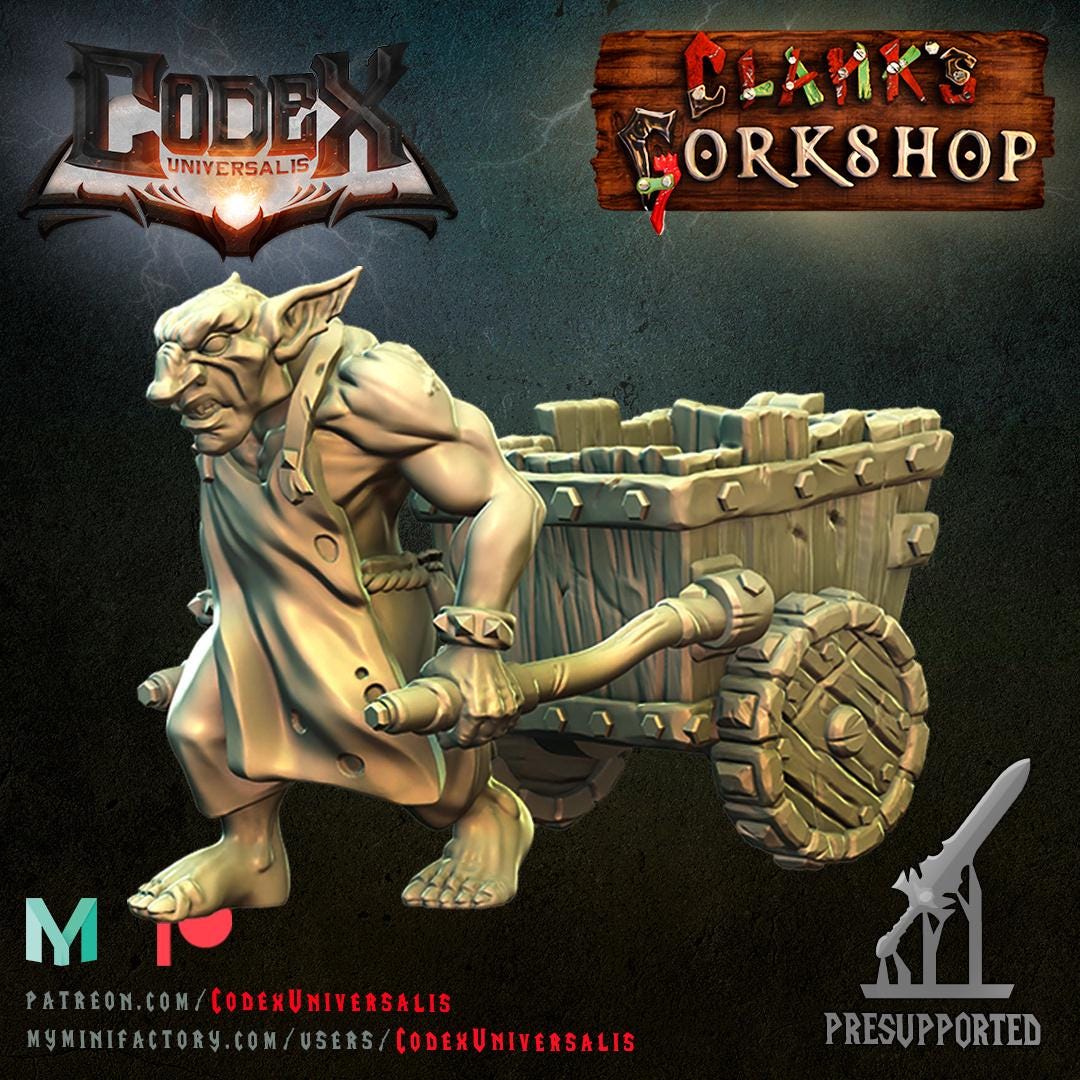 Ekz with cart - Hobgoblin Hero for Tabletop Roleplaying games by Codex Universalis