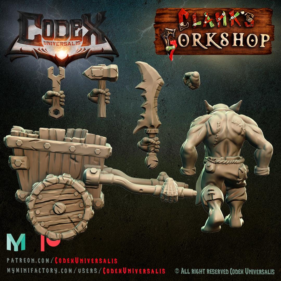 Ekz with cart - Hobgoblin Hero for Tabletop Roleplaying games by Codex Universalis