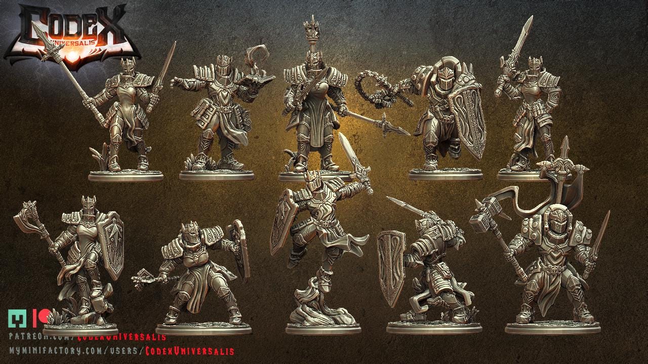 Black Lion Knighthood, Knightly Hero Miniatures for Tabletop Roleplaying games by Codex Universalis