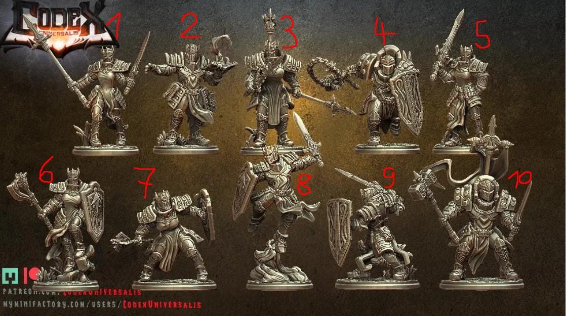 Black Lion Knighthood, Knightly Hero Miniatures for Tabletop Roleplaying games by Codex Universalis