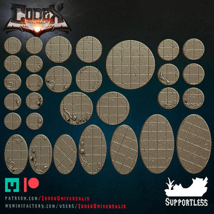 Mechanical Castle Round and Oval Bases for use in Tabletop Wargames by Codex Universalis