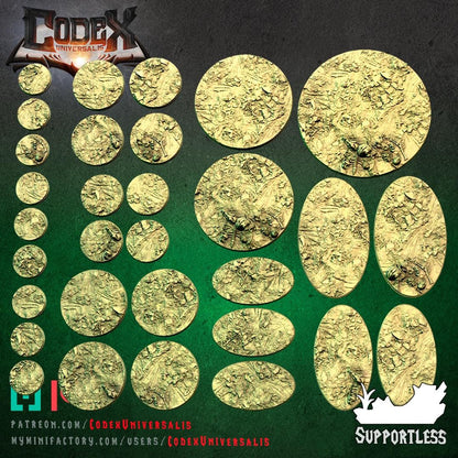 Forest Round and Oval Bases for use in Tabletop Wargames by Codex Universalis