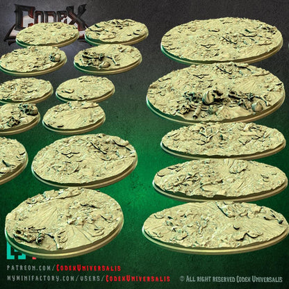 Forest Round and Oval Bases for use in Tabletop Wargames by Codex Universalis