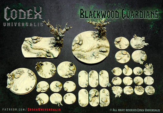 Blackwood Guardians Round and Oval Bases for use in Tabletop Wargames by Codex Universalis