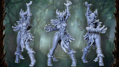 Zellora and Rhadus, Heroic Forest Spirit Miniature for Tabletop Roleplaying games by Codex Universalis