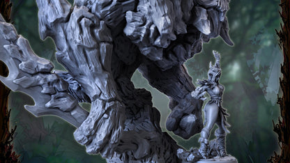 Zellora and Rhadus, Heroic Forest Spirit Miniature for Tabletop Roleplaying games by Codex Universalis