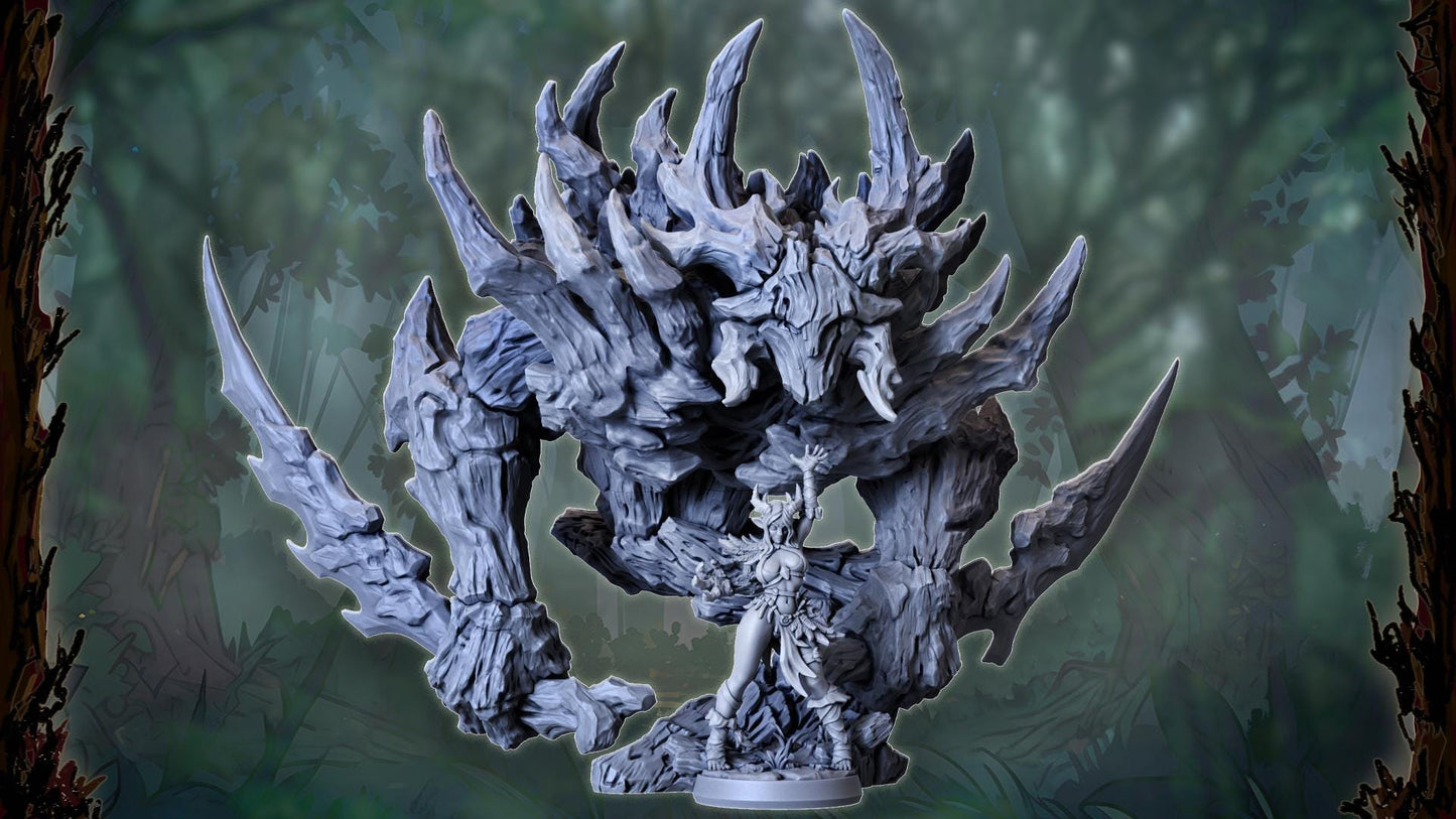 Zellora and Rhadus, Heroic Forest Spirit Miniature for Tabletop Roleplaying games by Codex Universalis