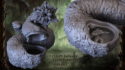 Ghugut, Swamp Wurm, Monstrous Worm Miniature for Tabletop Roleplaying games by Codex Universalis