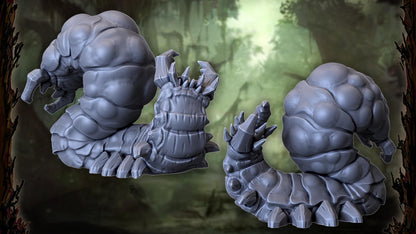 Swamp Worm, Monstrous Worm Miniature for Tabletop Roleplaying games by Codex Universalis