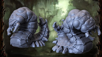 Swamp Worm, Monstrous Worm Miniature for Tabletop Roleplaying games by Codex Universalis