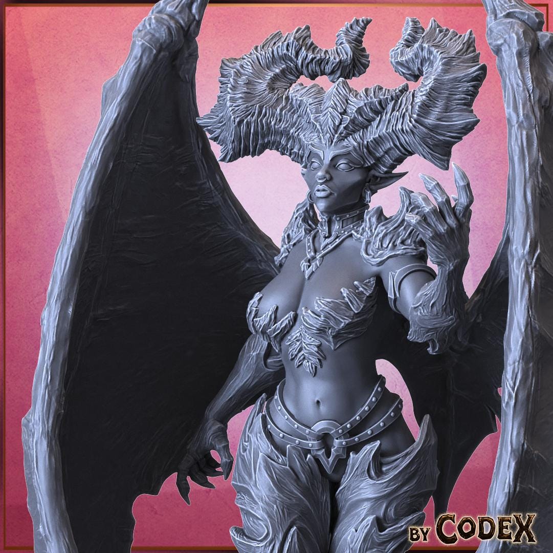Ar'Iketh, Demoness Seer, Demonic Heroic Lady for Tabletop Roleplaying games by Codex Universalis