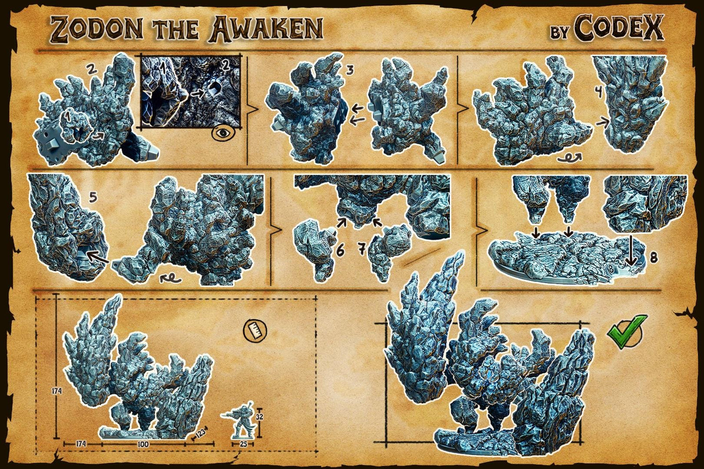 Zodon the Awaken, Heroic Lava Spirit Miniature for Tabletop Roleplaying games by Codex Universalis