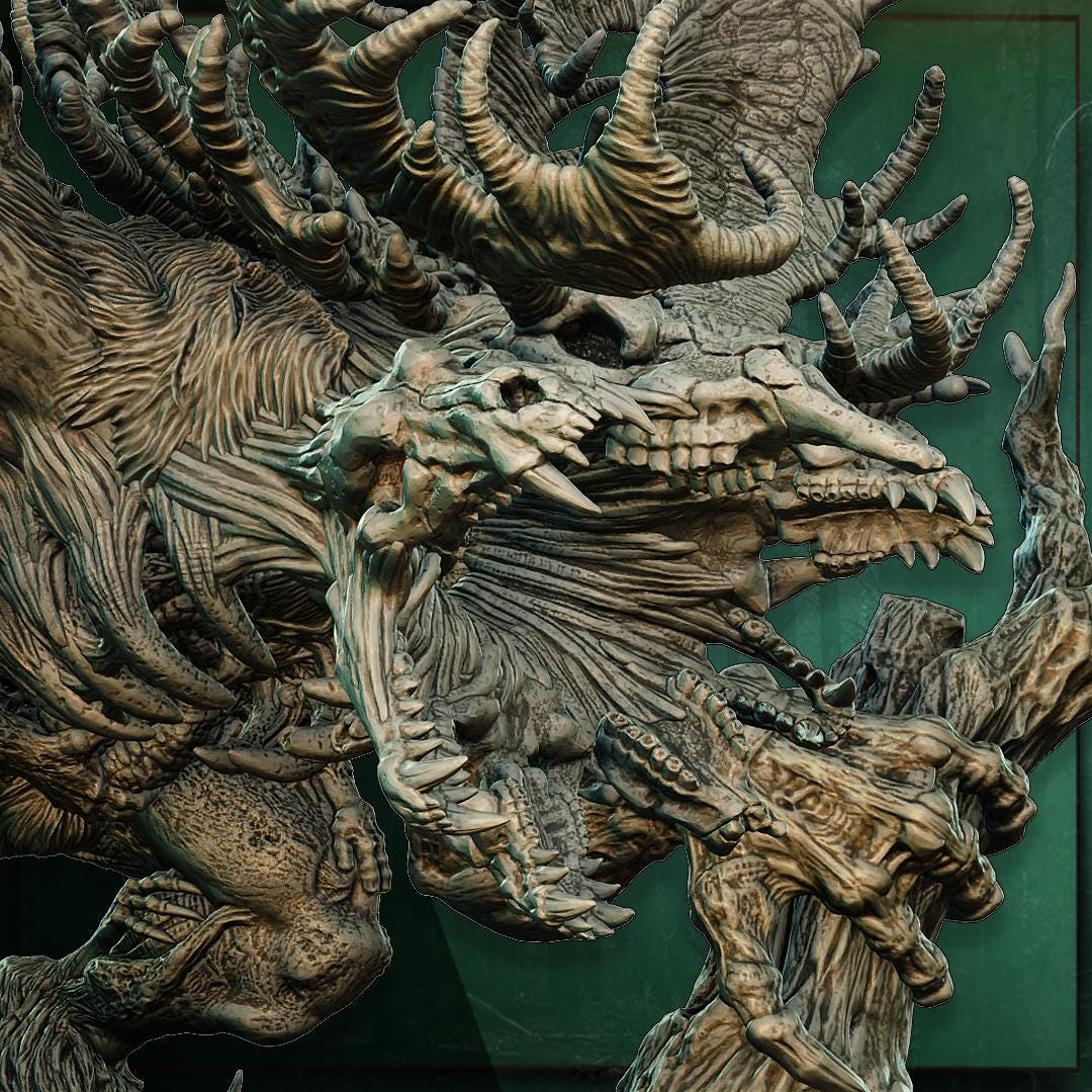 Tonrar'Kuk, the Curse of Garmarok, Monstrous Wendigo Miniature for Tabletop Roleplaying games by Codex Universalis