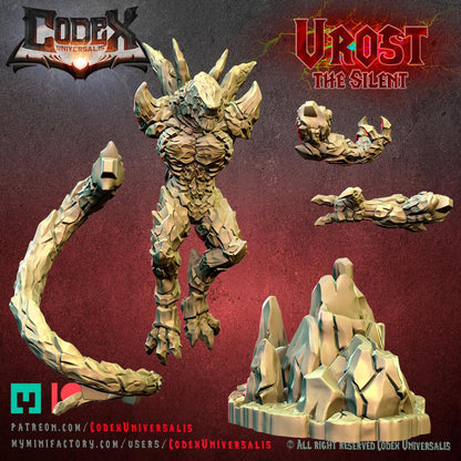 Urost, the Silent, Heroic Lava Monster Miniature for Tabletop Roleplaying games by Codex Universalis