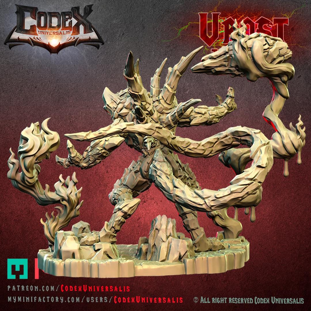 Urost, the Silent, Heroic Lava Monster Miniature for Tabletop Roleplaying games by Codex Universalis
