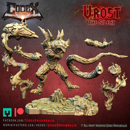 Urost, the Silent, Heroic Lava Monster Miniature for Tabletop Roleplaying games by Codex Universalis