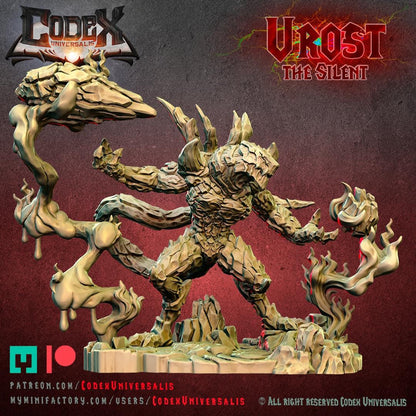 Urost, the Silent, Heroic Lava Monster Miniature for Tabletop Roleplaying games by Codex Universalis