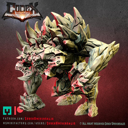 Fire and Stone Demons, Demonic Lava Spirit Miniatures for Tabletop Roleplaying games by Codex Universalis