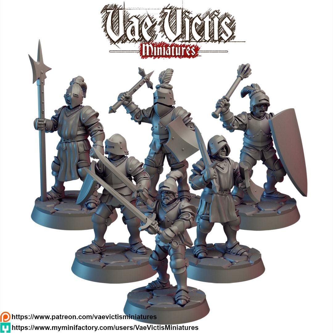 Royal Knights, Adventurers and Mercenaries by Vae Victis, perfect for Fantasy Wargames and Tabletop RPGs