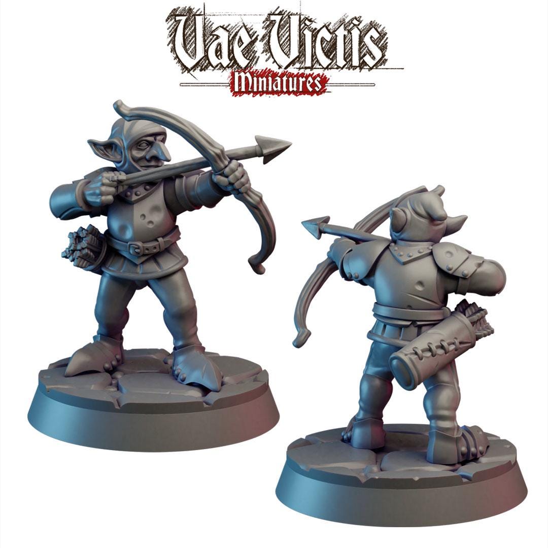 Goblin guards, Adventurers and Mercenaries by Vae Victis, perfect for Fantasy Wargames and Tabletop RPGs