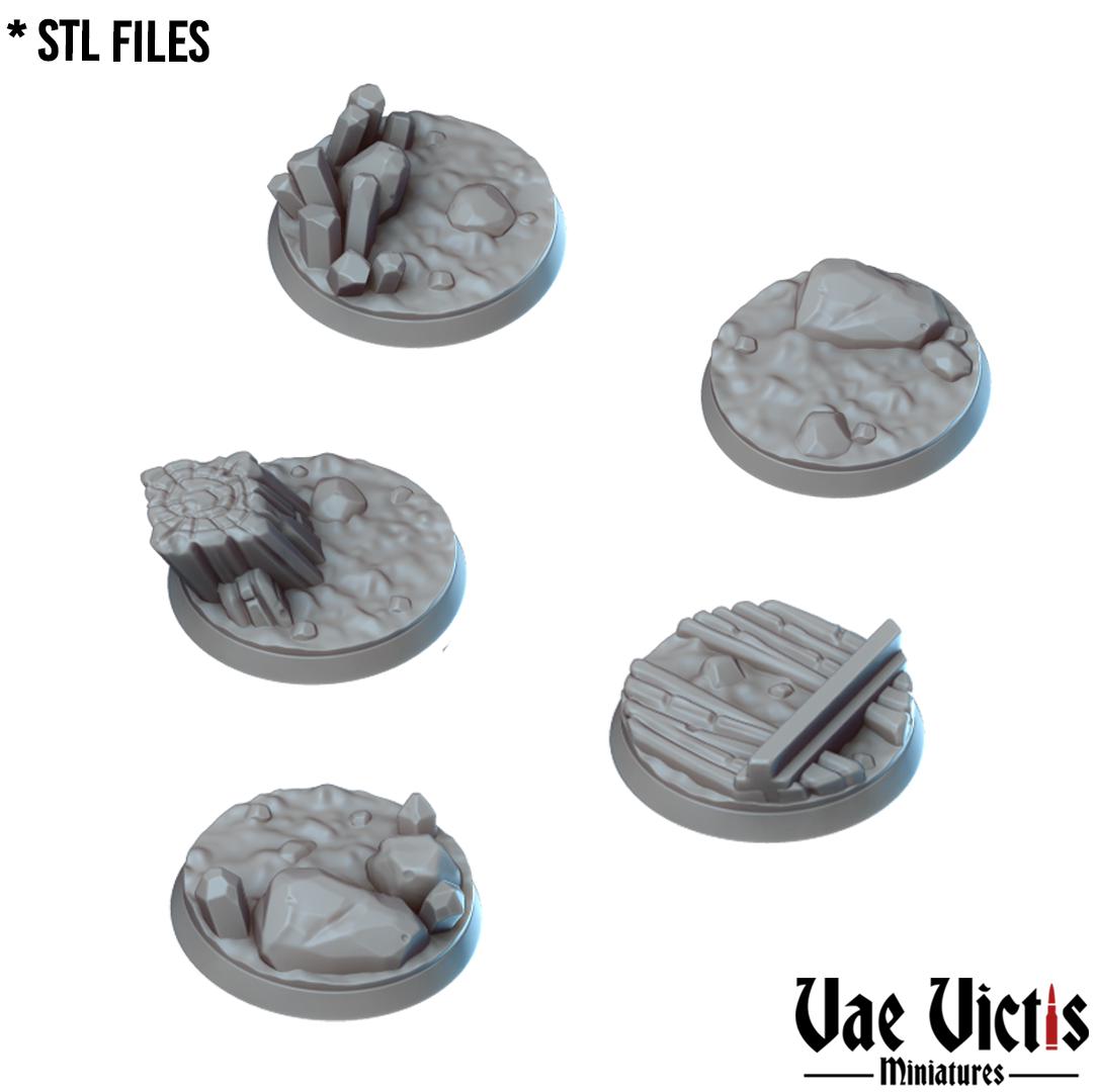 Cave and Mine bases Round and Square Bases for use in Tabletop Wargames by Vae Victis