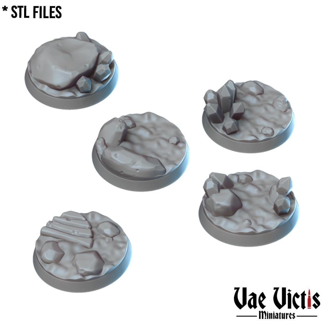 Cave and Mine bases Round and Square Bases for use in Tabletop Wargames by Vae Victis