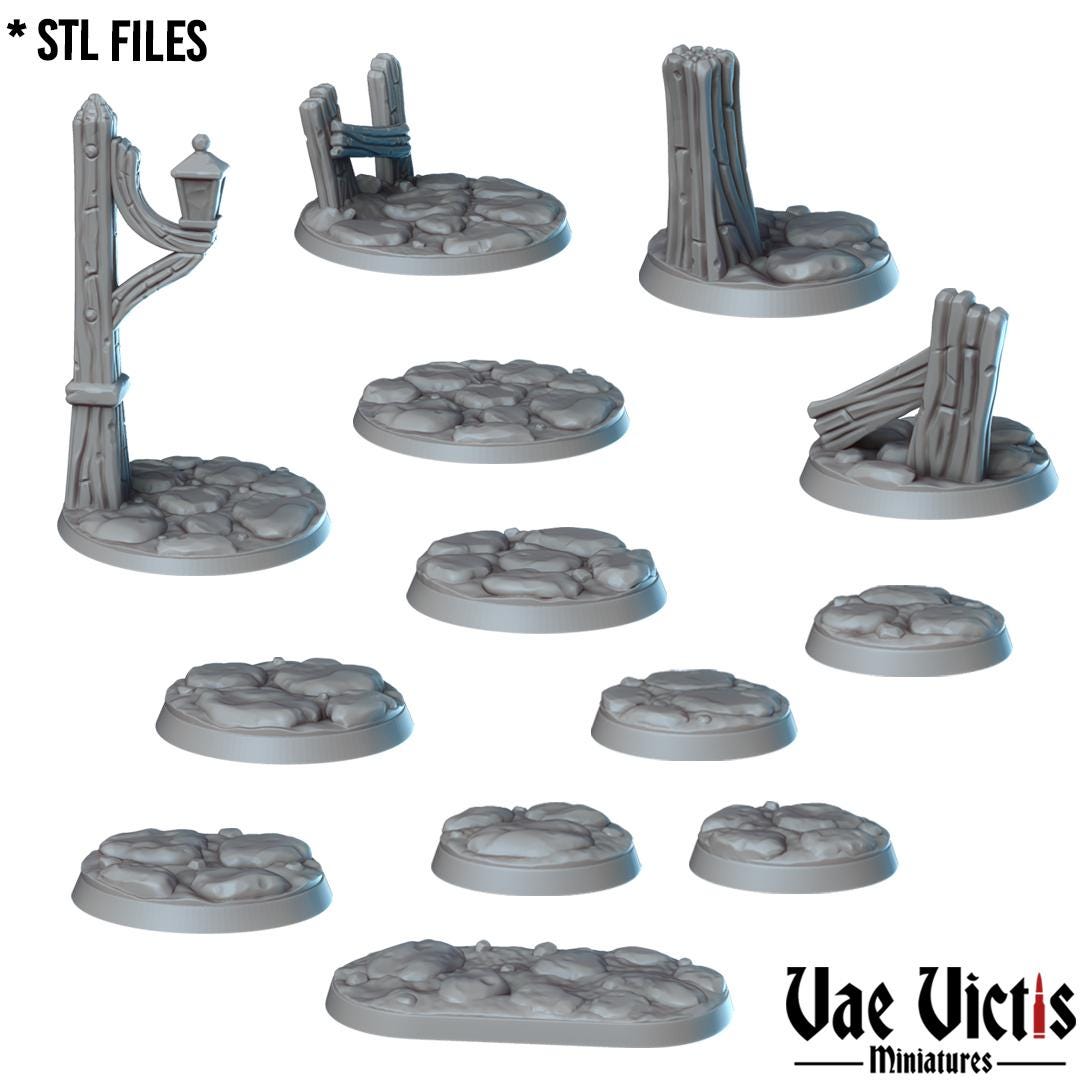Road Round and Square Bases for use in Tabletop Wargames by Vae Victis