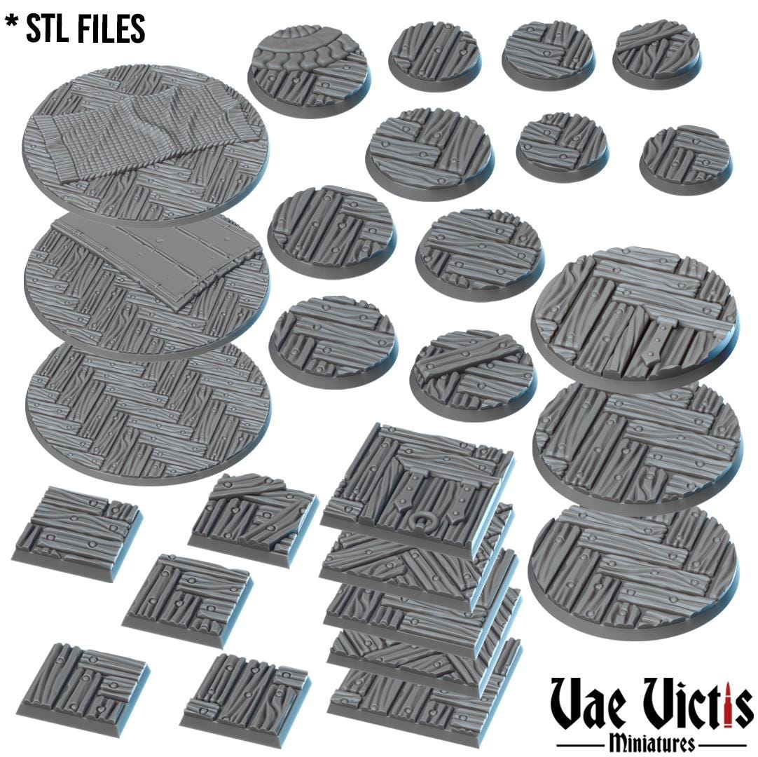 Building Interior Round and Square Bases for use in Tabletop Wargames by Vae Victis