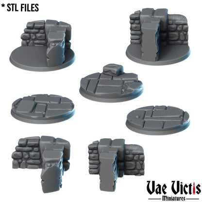 Stone Floors Round and Square Bases for use in Tabletop Wargames by Vae Victis