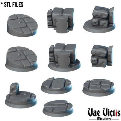 Stone Floors Round and Square Bases for use in Tabletop Wargames by Vae Victis