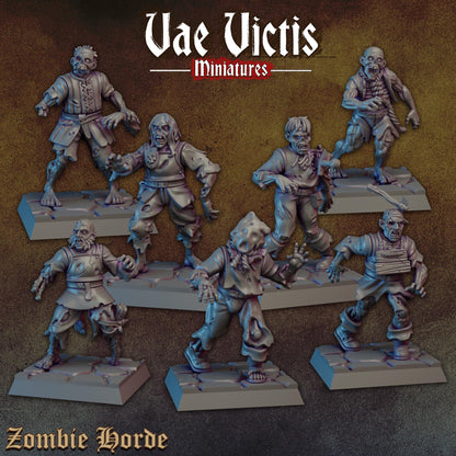 Zombie Horde Warband, Undead Henchmen and Undead Hunters,Fantasy Miniatures by Vae Victis, perfect for Fantasy Wargames and RPGs