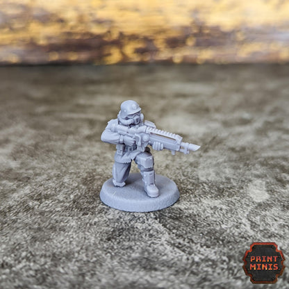 Light Infantry - Kaledon Fortis Army, Sci-Fi Space Militia Soldiers by Print Minis