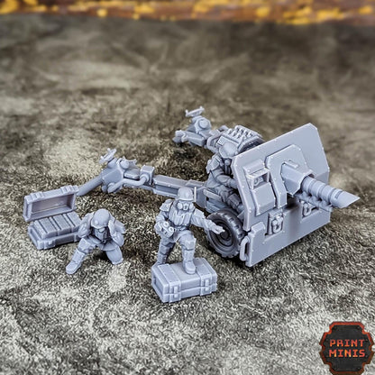 Heavy Battery - Kaledon Fortis Army, Sci-Fi Space Militia Soldiers by Print Minis