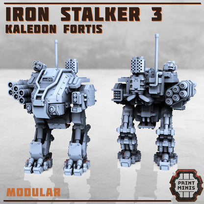 Iron Stalker Mech Kit - Kaledon Fortis Army, Sci-Fi Space Militia Soldiers