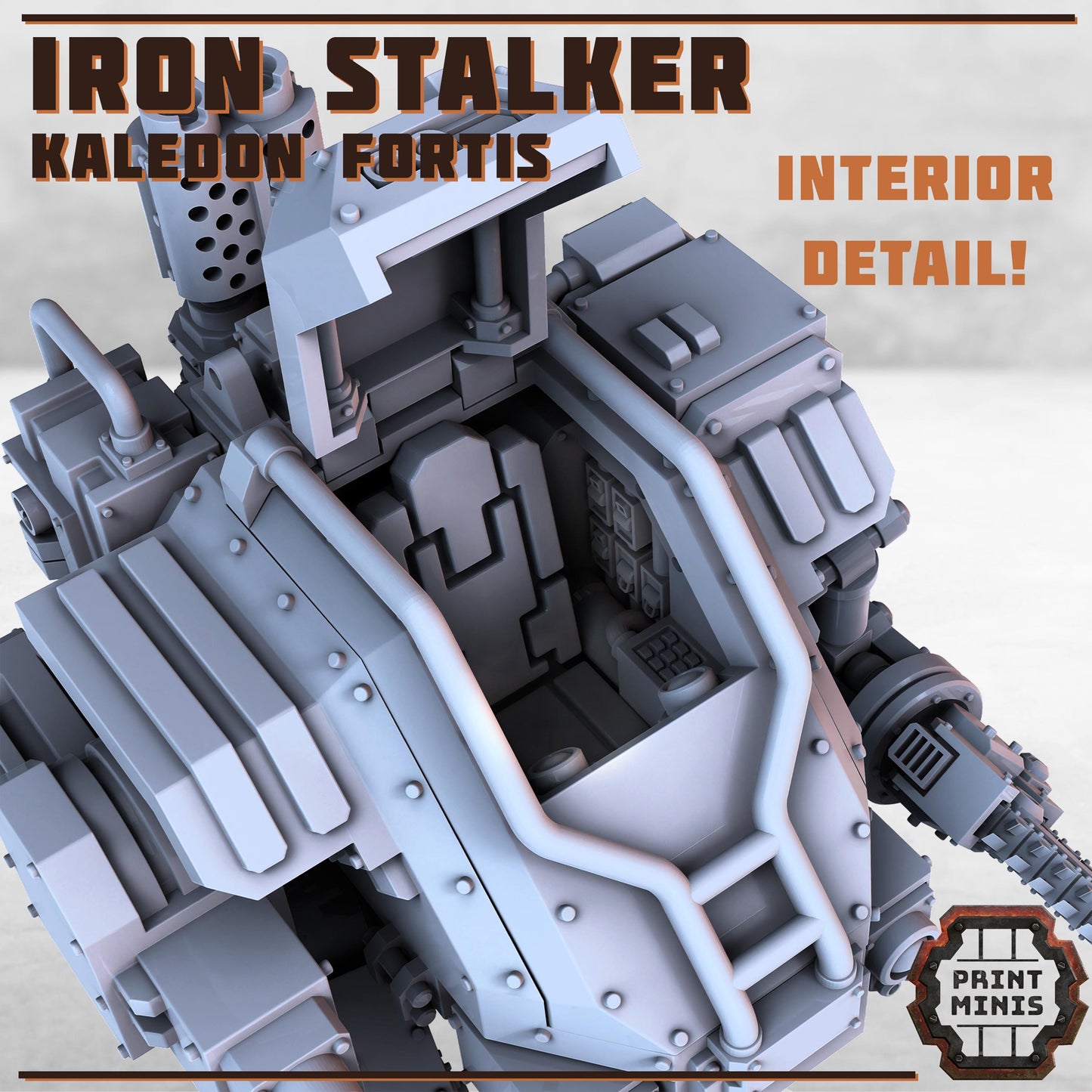 Iron Stalker Mech Kit - Kaledon Fortis Army, Sci-Fi Space Militia Soldiers