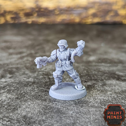 Command Squad - Kaledon Fortis Army, Sci-Fi Space Militia Soldiers