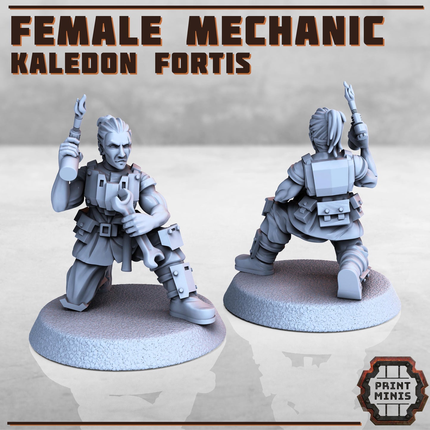 Alternate Command Squad and Attache - Kaledon Fortis Army, Sci-Fi Space Militia Soldiers by Print Minis