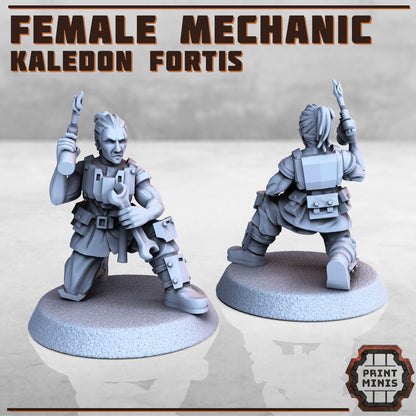 Alternate Command Squad and Attache - Kaledon Fortis Army, Sci-Fi Space Militia Soldiers by Print Minis