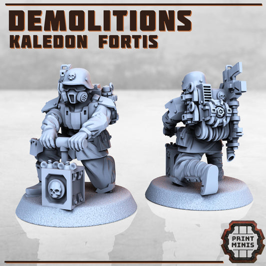 Alternate Command Squad and Attache - Kaledon Fortis Army, Sci-Fi Space Militia Soldiers by Print Minis