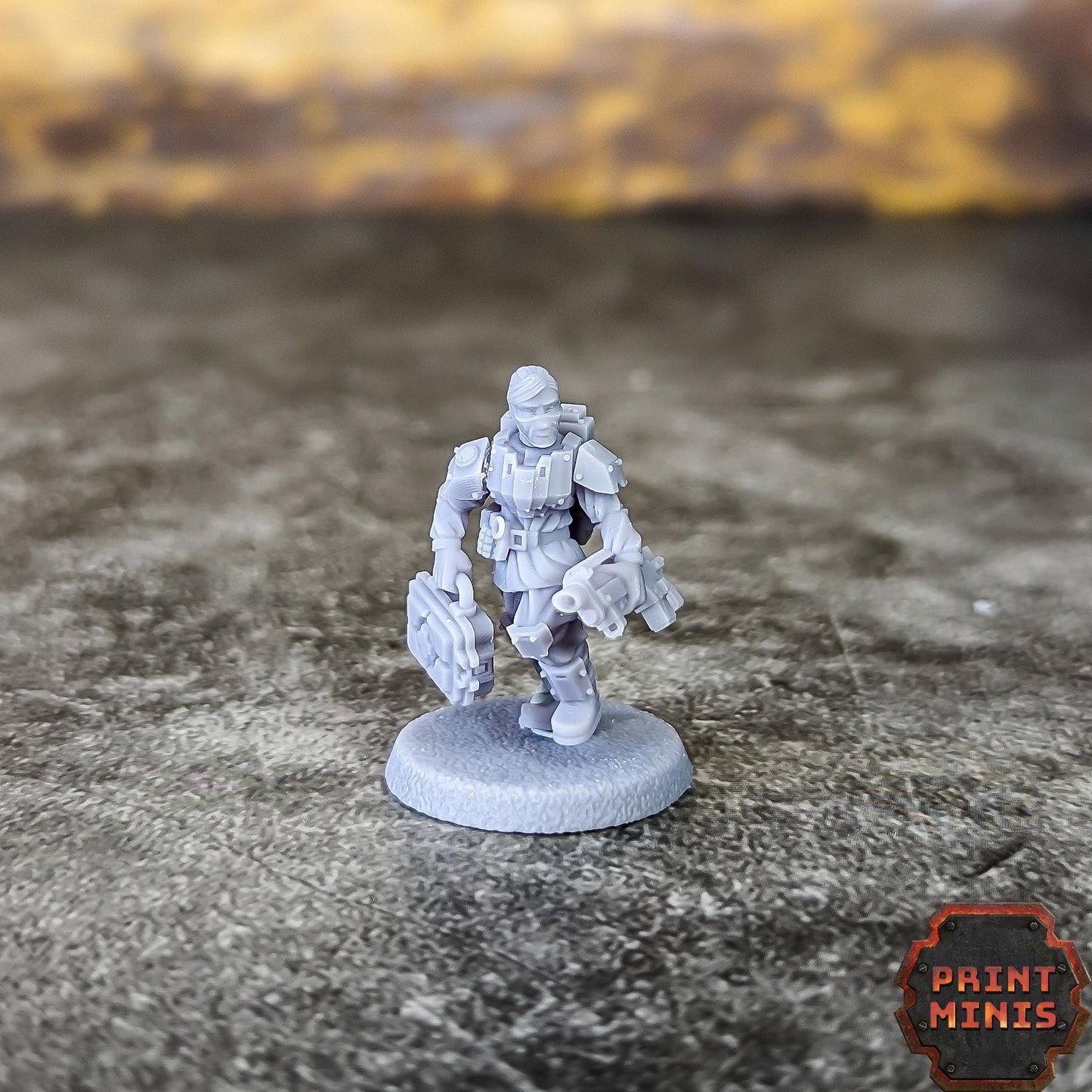 Alternate Command Squad and Attache - Kaledon Fortis Army, Sci-Fi Space Militia Soldiers by Print Minis