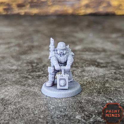 Alternate Command Squad and Attache - Kaledon Fortis Army, Sci-Fi Space Militia Soldiers by Print Minis
