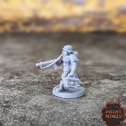 Alternate Command Squad and Attache - Kaledon Fortis Army, Sci-Fi Space Militia Soldiers by Print Minis