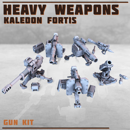Heavy Weapons Squad - Kaledon Fortis Army, Sci-Fi Space Militia Soldiers by Print Minis